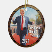 Präsident Donald Trump Tanz Weihnachten 2024 Keramik Ornament (Links)