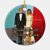 Präsident Donald Trump u. Melania-Foto Keramikornament (Hinten)