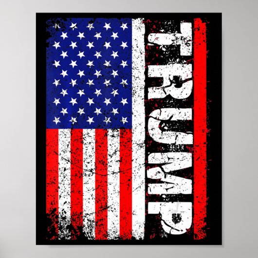 PRÄSIDENT Donald Trump Vintage Flagge der USA Poster (Vorne)