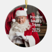 Präsident Donald Trump Weihnachten 2024 Keramik Ornament (Vorne)
