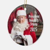 Präsident Donald Trump Weihnachten 2024 Keramik Ornament (Links)