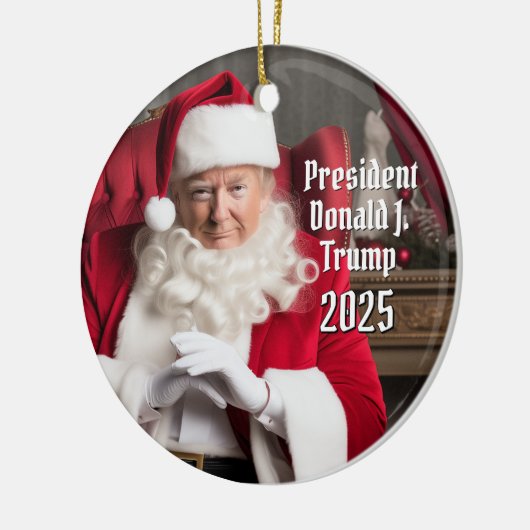 Präsident Donald Trump Weihnachten 2024 Keramik Ornament (Links)