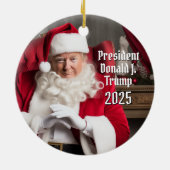 Präsident Donald Trump Weihnachten 2024 Keramik Ornament (Hinten)