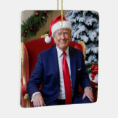Präsident Donald Trump Weihnachtsmannmütze Ornamen Keramikornament (Rechts)