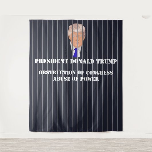 Präsident Donald Trump wird im Gefängnis angeklagt Wandteppich (Vorderseite)