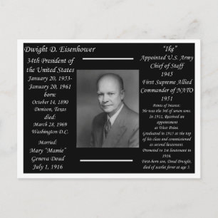 Präsident Dwight Eisenhower Postkarte