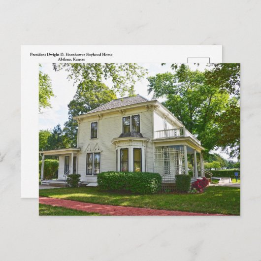 Präsident Eisenhower Boyhood Zuhause Abilene, Kans Postkarte (Vorne/Hinten)