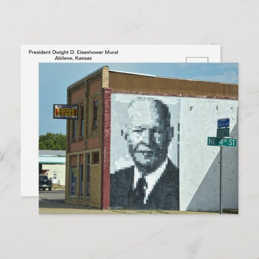 Präsident Eisenhower Postkarte (Vorne/Hinten)