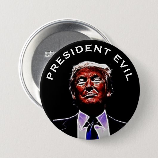 "Präsident Evil" mit Trumpenstein Bild Button (Vorne & Hinten)