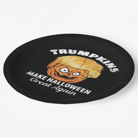 Präsident Funny Trumpkins Halloween Pappteller (Schrägansicht)