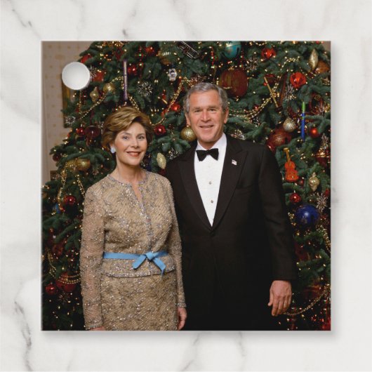 Präsident George Bush, Laura Christmas White House Geschenkanhänger (Vorderseite)