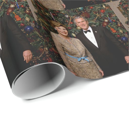 Präsident George Bush, Laura Christmas White House Geschenkpapier (Rolleneckpunkt)