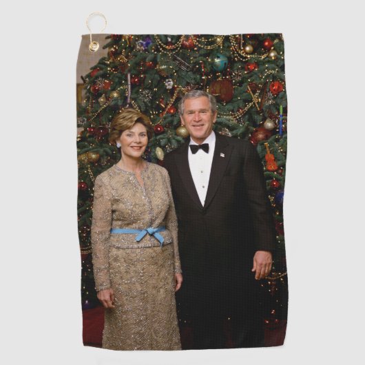 Präsident George Bush, Laura Christmas White House Golfhandtuch (Vorderseite)