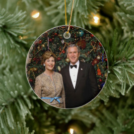 Präsident George Bush, Laura Christmas White House Keramik Ornament