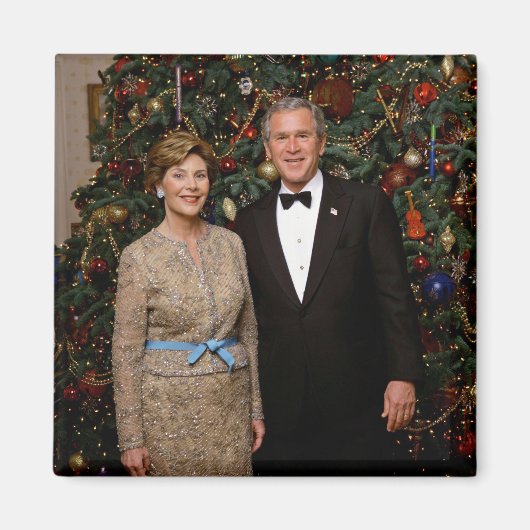 Präsident George Bush, Laura Christmas White House Magnet (Vorne)