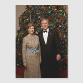 Präsident George Bush, Laura Christmas White House Magnetkarte (Vorderseite)