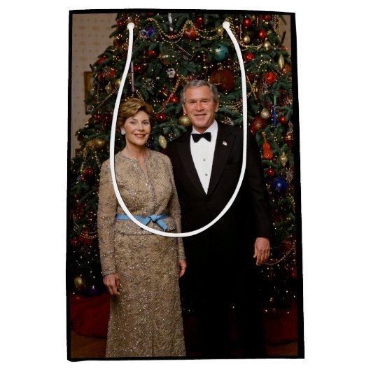 Präsident George Bush, Laura Christmas White House Mittlere Geschenktüte (Vorderseite)