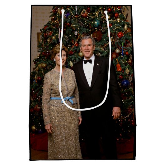 Präsident George Bush, Laura Christmas White House Mittlere Geschenktüte (Rückseite)