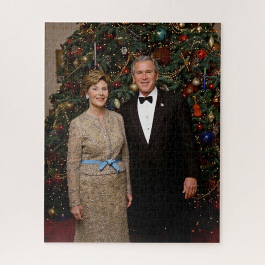 Präsident George Bush, Laura Christmas White House Puzzle (Vertikal)