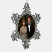 Präsident George Bush, Laura Christmas White House Schneeflocken Zinn-Ornament (Links)