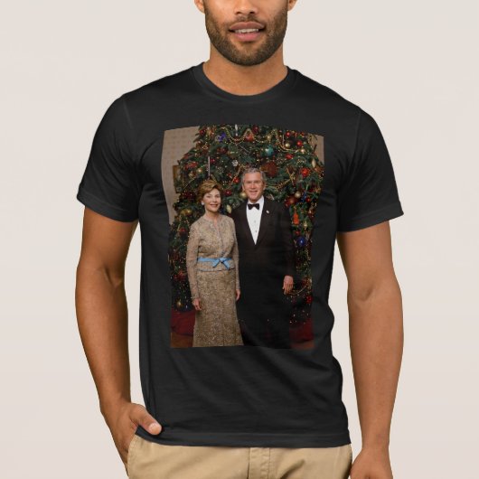 Präsident George Bush, Laura Christmas White House T-Shirt (Vorderseite)