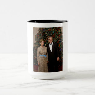 Präsident George Bush, Laura Christmas White House Tasse