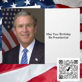Präsident George W Bush Offiziell Portrait Birthda Karte