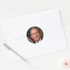 Präsident George W Bush Offiziell Portrait Runder Aufkleber