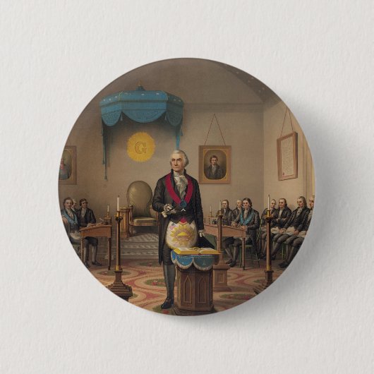 Präsident George Washington als Vorlagenmaurer Button (Vorderseite)