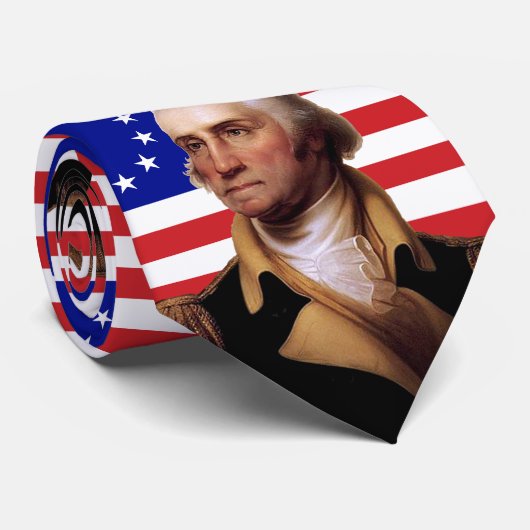 Präsident George Washington & Betsy Ross Flag Krawatte (Gerollt)
