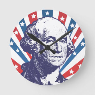 Präsident George Washington Runde Wanduhr