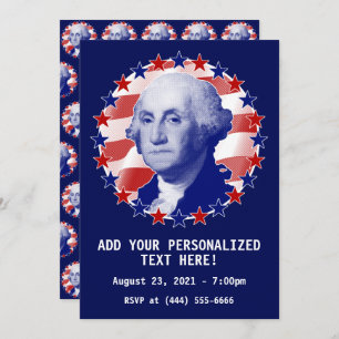 Präsident George Washington US Flagge Einladung
