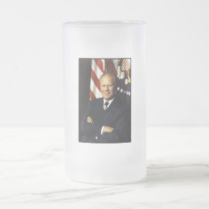 Präsident Gerald Ford Portrait Mattiert Glass Beer Mattglas Bierglas