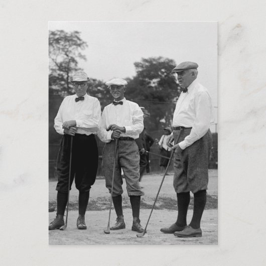 Präsident Harding Golf Foursome, 1920s Postkarte (Vorderseite)