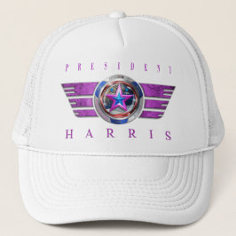 Präsident Harris/Walz Pink Wing Medallion Cap Truckerkappe