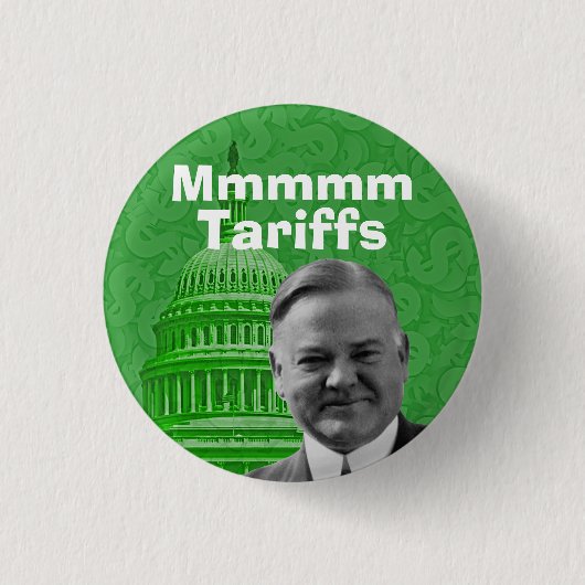 Präsident Herbert Hoover Tarife Button (Vorderseite)