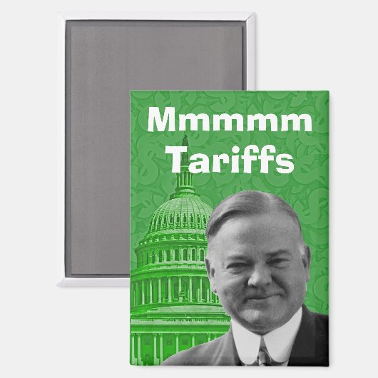Präsident Herbert Hoover Tarife Magnet (Vorderseite/Rückseite)