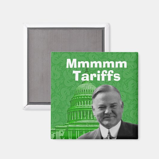 Präsident Herbert Hoover Tarife Magnet (Vorderseite/Rückseite)