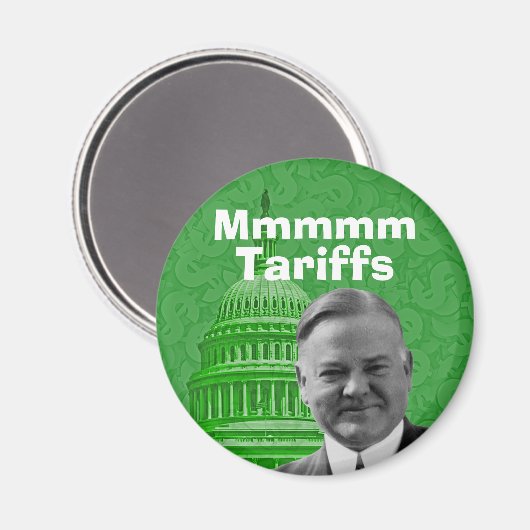 Präsident Herbert Hoover Tarife Magnet (Vorderseite/Rückseite)