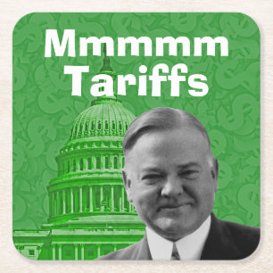 Präsident Herbert Hoover Tarife Rechteckiger Pappuntersetzer