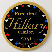 Präsident Hillary Clinton 2016 Grassrootsdesigns4u Button (Vorderseite)