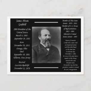 Präsident James Garfield Postkarte