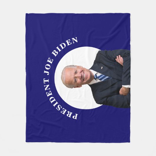 Präsident Joe Biden Portrait auf Blue Fleecedecke (Vorderseite)