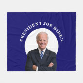 Präsident Joe Biden Portrait auf Blue Fleecedecke (Vorderseite (Horizontal))