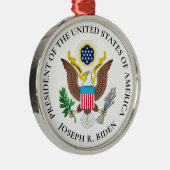 Präsident Joe Biden und Siegel des Präsidenten Ornament Aus Metall (Rechts)