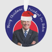 Präsident Joe Biden und Weihnachtsmannmütze Ornament (Vorderseite)