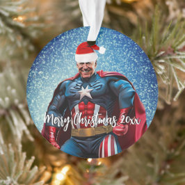 Präsident Joe Biden und Weihnachtsmannmütze Ornament