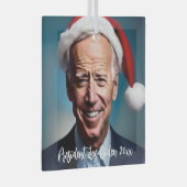 Präsident Joe Biden und Weihnachtsmannmütze Ornament Aus Glas (Vorderseite Rechts)