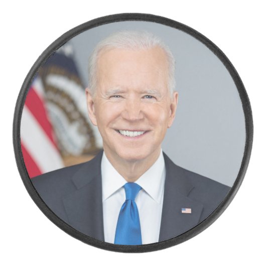 Präsident Joe Biden White House Portrait Eishockey Puck (Vorderseite)