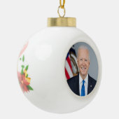 Präsident Joe Biden White House Portrait Keramik Kugel-Ornament (Links)